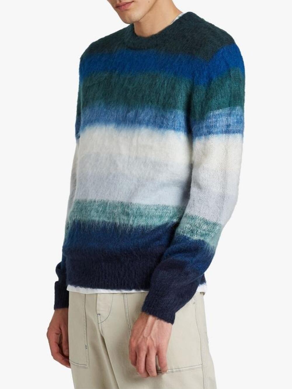 PS Paul Smith Blue Ombre Stripe Mohair Wool Blend Jumper size M